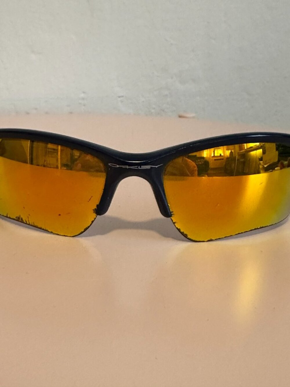 Oakley Half Jacket 1.0 – Black, Gold Mirrored Lenses used fair condition